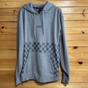 Vans Men's Gray Checkered Hoodie Medium